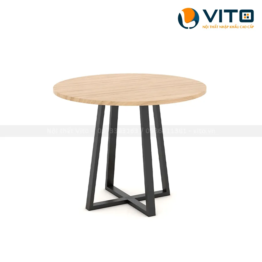 Bàn tròn chân sắt Emeral BT01