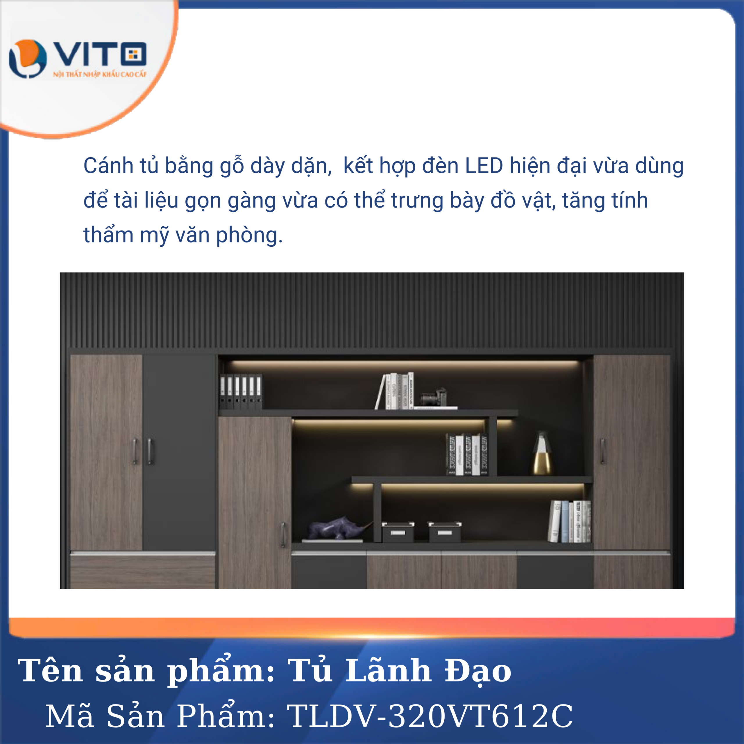 TỦ TÀI LIỆU LÃNH ĐẠO VITO TLDV-320VT612C 3 Tủ tài liệu lãnh đạo Vito TLDV-320VT612C - Ảnh 3