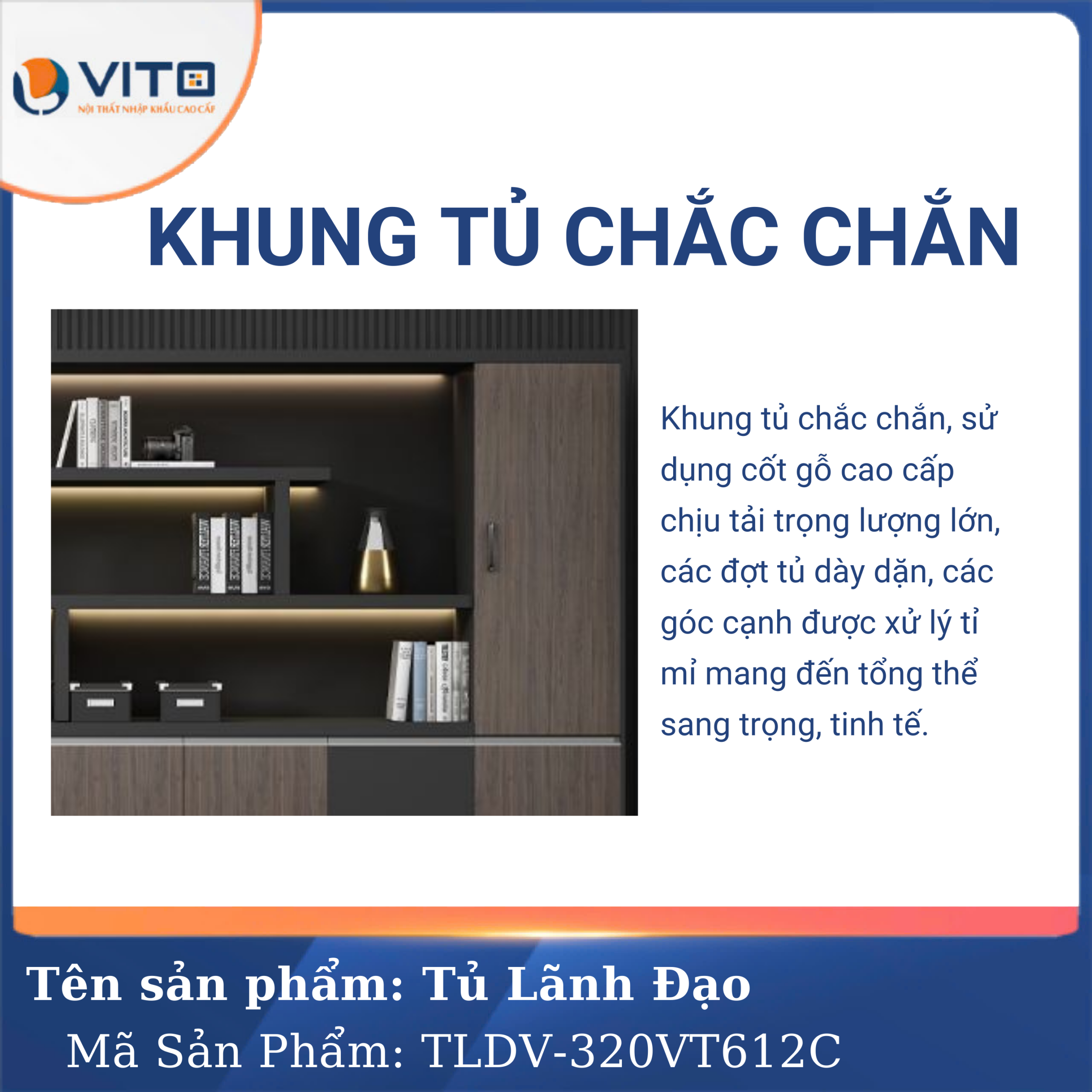 TỦ TÀI LIỆU LÃNH ĐẠO VITO TLDV-320VT612C 5 Tủ tài liệu lãnh đạo Vito TLDV-320VT612C - Ảnh 5