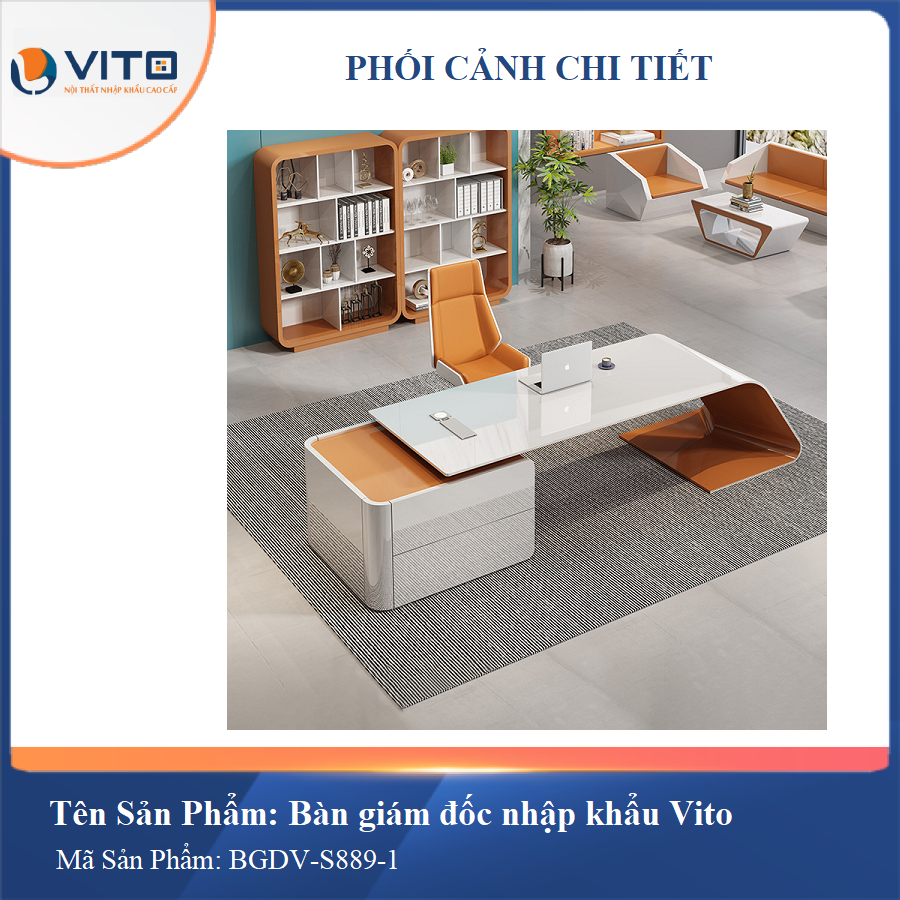BÀN GIÁM ĐỐC NHẬP KHẨU VITO BGDV-S889-1 7 Bàn giám đốc nhập khẩu Vito BGDV-S889-1 - Ảnh 7