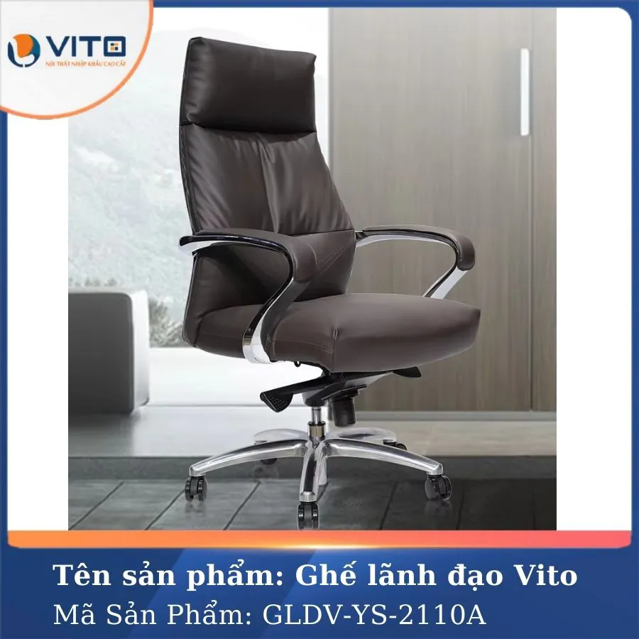 GHẾ LÃNH ĐẠO DA BÒ VITO GLDV-YS-2110A 6 Ghế lãnh đạo da bò Vito GLDV-YS-2110A - Ảnh 6