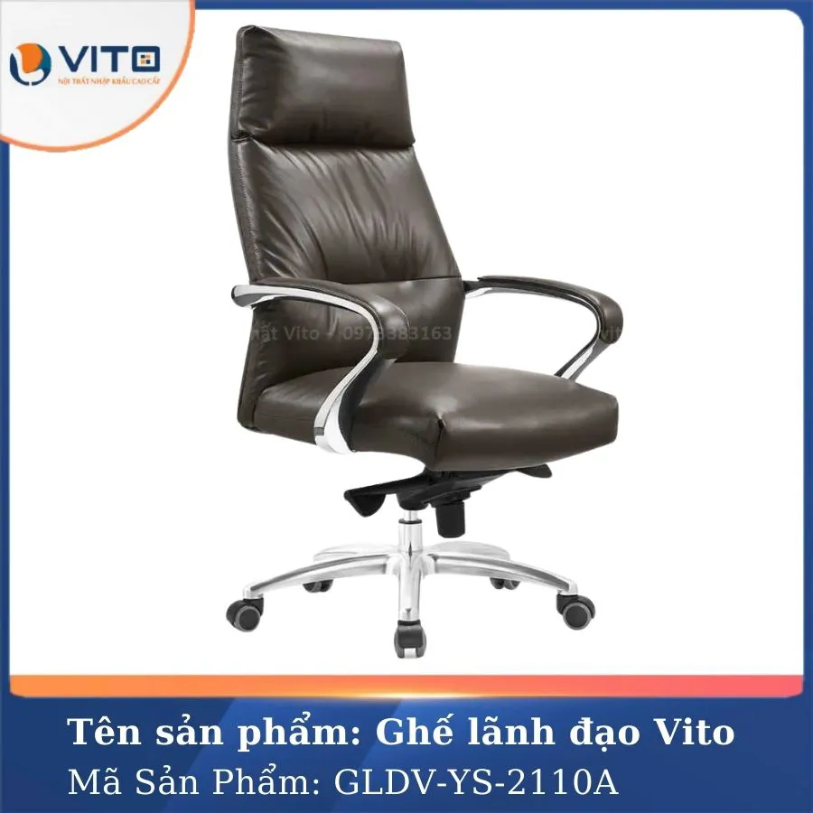 GHẾ LÃNH ĐẠO DA BÒ VITO GLDV-YS-2110A 2 Ghế lãnh đạo da bò Vito GLDV-YS-2110A - Ảnh 2