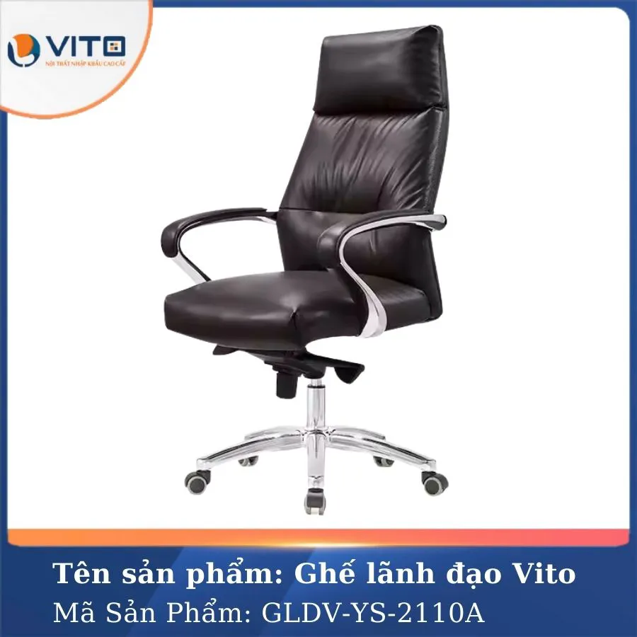 GHẾ LÃNH ĐẠO DA BÒ VITO GLDV-YS-2110A 4 Ghế lãnh đạo da bò Vito GLDV-YS-2110A - Ảnh 4