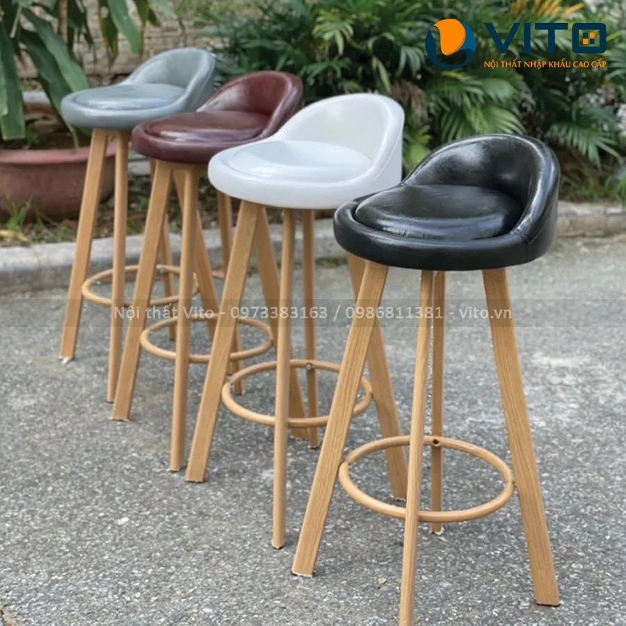 Ghế Bar Nhập Khẩu Ghina Chân Vàng GBV-002
