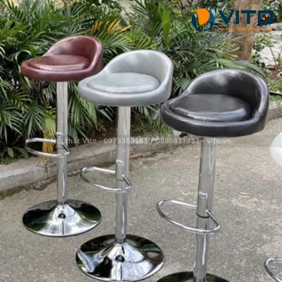 Ghế Bar Nhập Khẩu Ghina Chân Xoay GBV-003