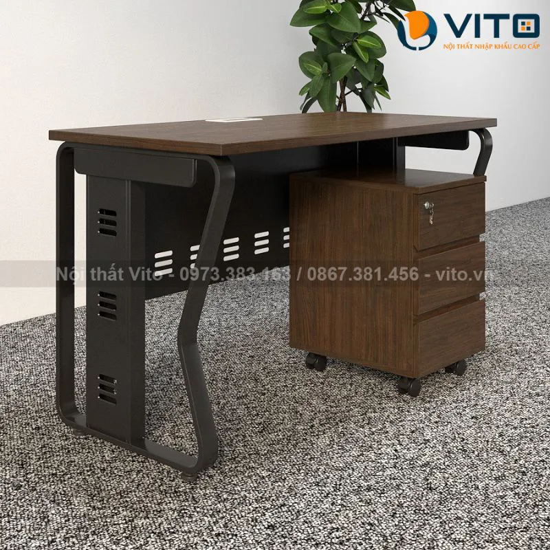 BÀN LÀM VIỆC CHÂN U UỐN BLVV-U1D 8 Bàn làm việc chân U Uốn BLVV-U1D - Ảnh 8