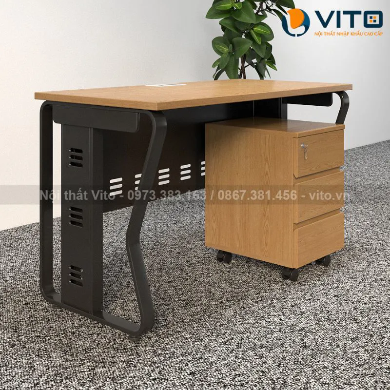 BÀN LÀM VIỆC CHÂN U UỐN BLVV-U1D 7 Bàn làm việc chân U Uốn BLVV-U1D - Ảnh 7