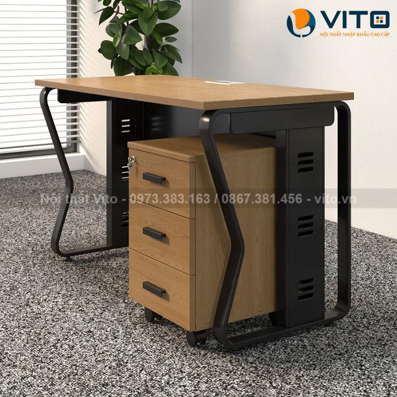 BÀN LÀM VIỆC CHÂN U UỐN BLVV-U1D 5 Bàn làm việc chân U Uốn BLVV-U1D - Ảnh 5