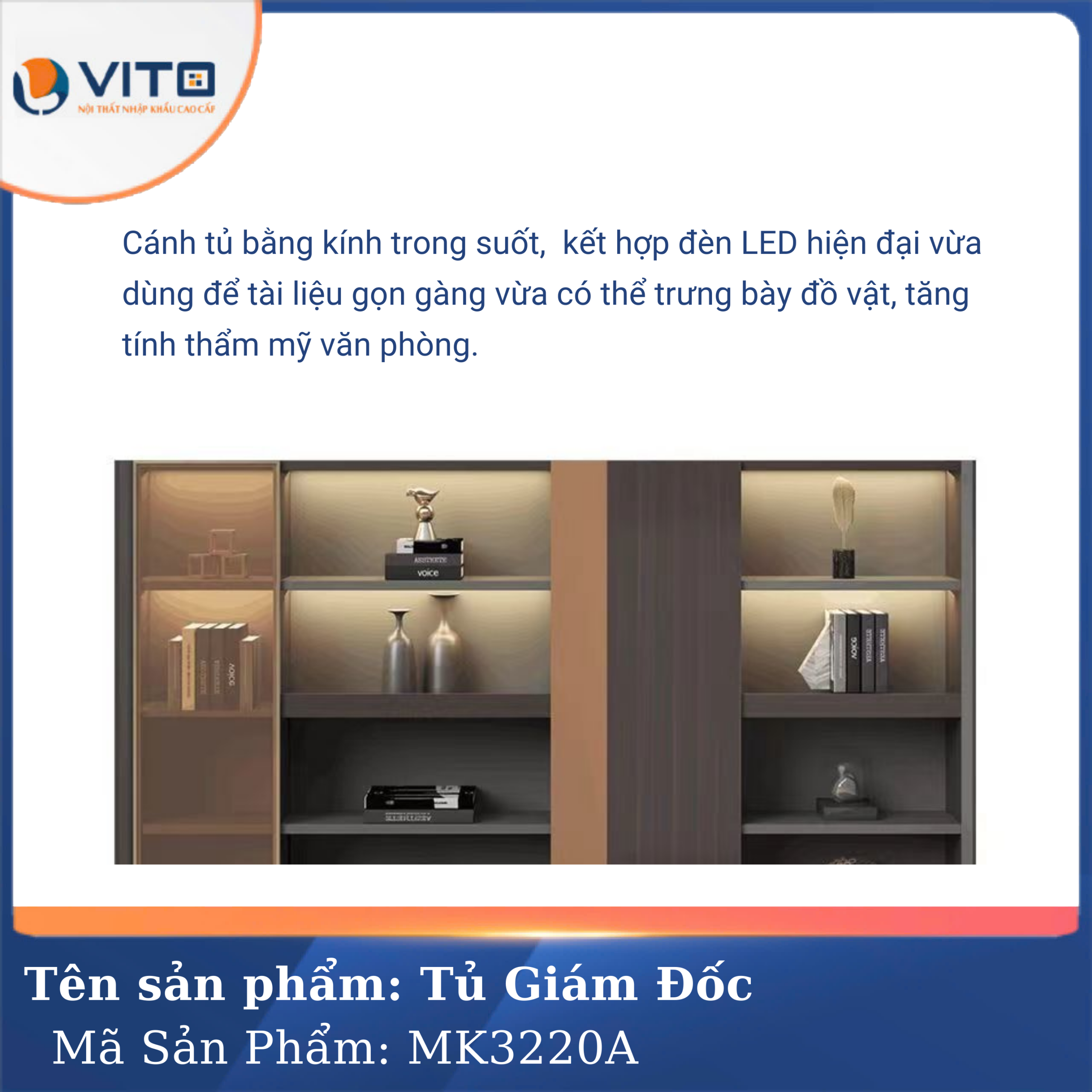 TỦ TÀI LIỆU GIÁM ĐỐC VITO MK3220A 3 Tủ tài liệu giám đốc Vito MK3220A - Ảnh 3
