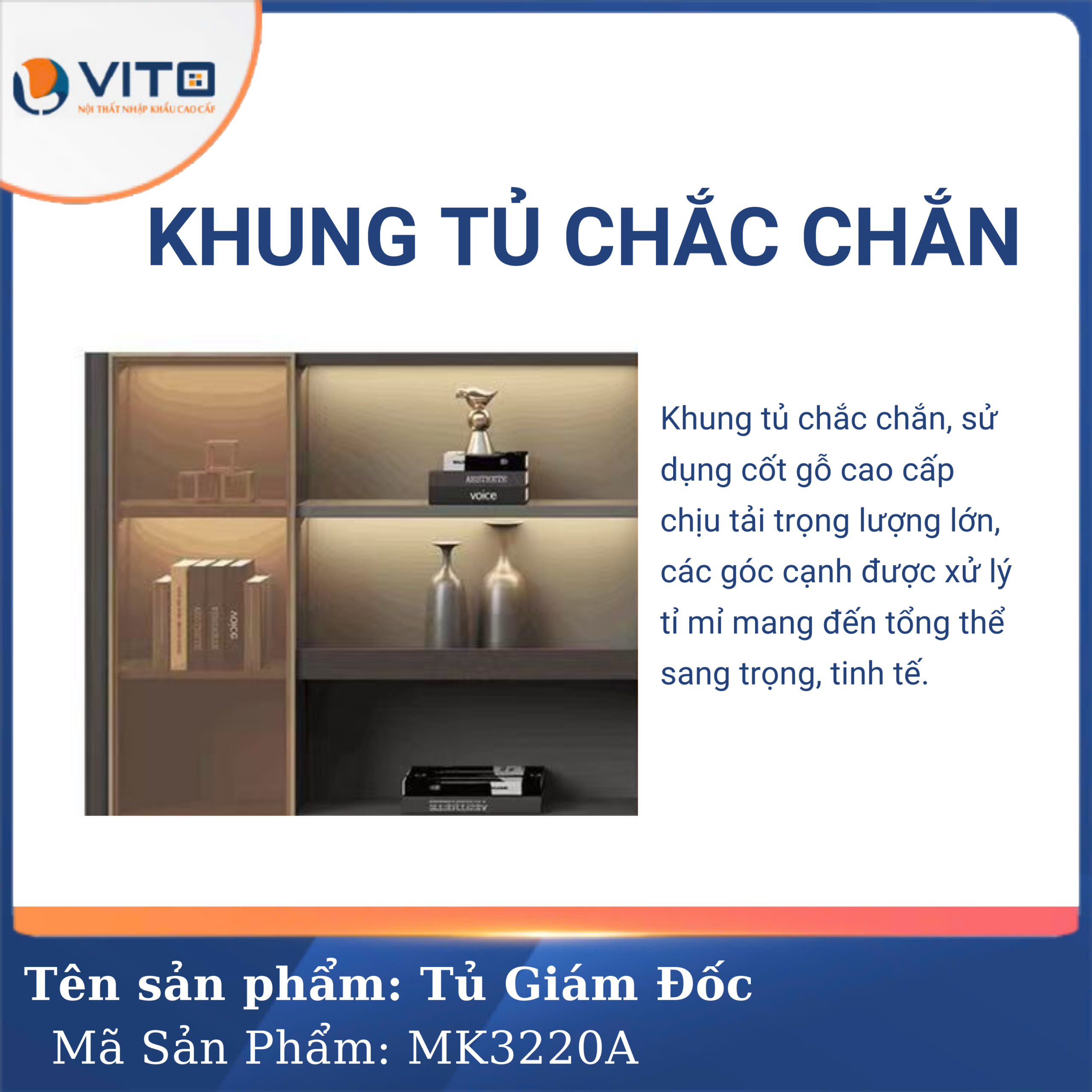 TỦ TÀI LIỆU GIÁM ĐỐC VITO MK3220A 5 Tủ tài liệu giám đốc Vito MK3220A - Ảnh 5