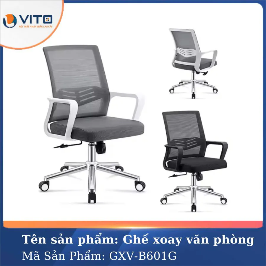 GHẾ XOAY VĂN PHÒNG VITO GXV-B601G 4 Ghế xoay văn phòng Vito GXV-B601G - Ảnh 4