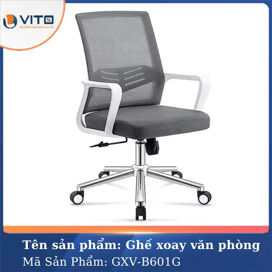 GHẾ XOAY VĂN PHÒNG VITO GXV-B601G 2 Ghế xoay văn phòng Vito GXV-B601G - Ảnh 2