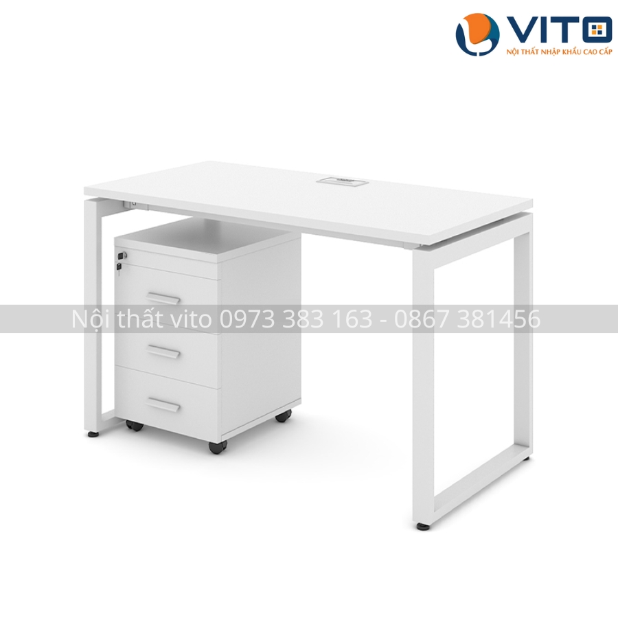 Bàn làm việc khung sắt chân chữ U Vito 1m2 BLVV – U12T1