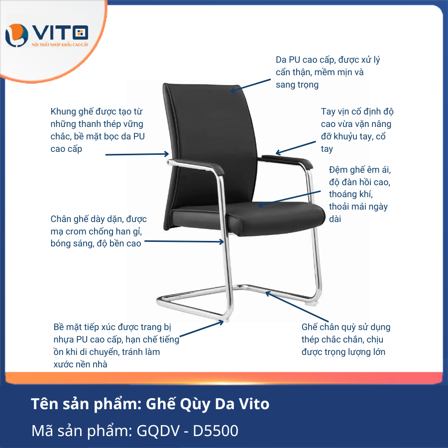 GHẾ QUỲ DA VITO GQDV – D5500 5 Ghế quỳ da Vito GQDV – D5500 - Ảnh 5
