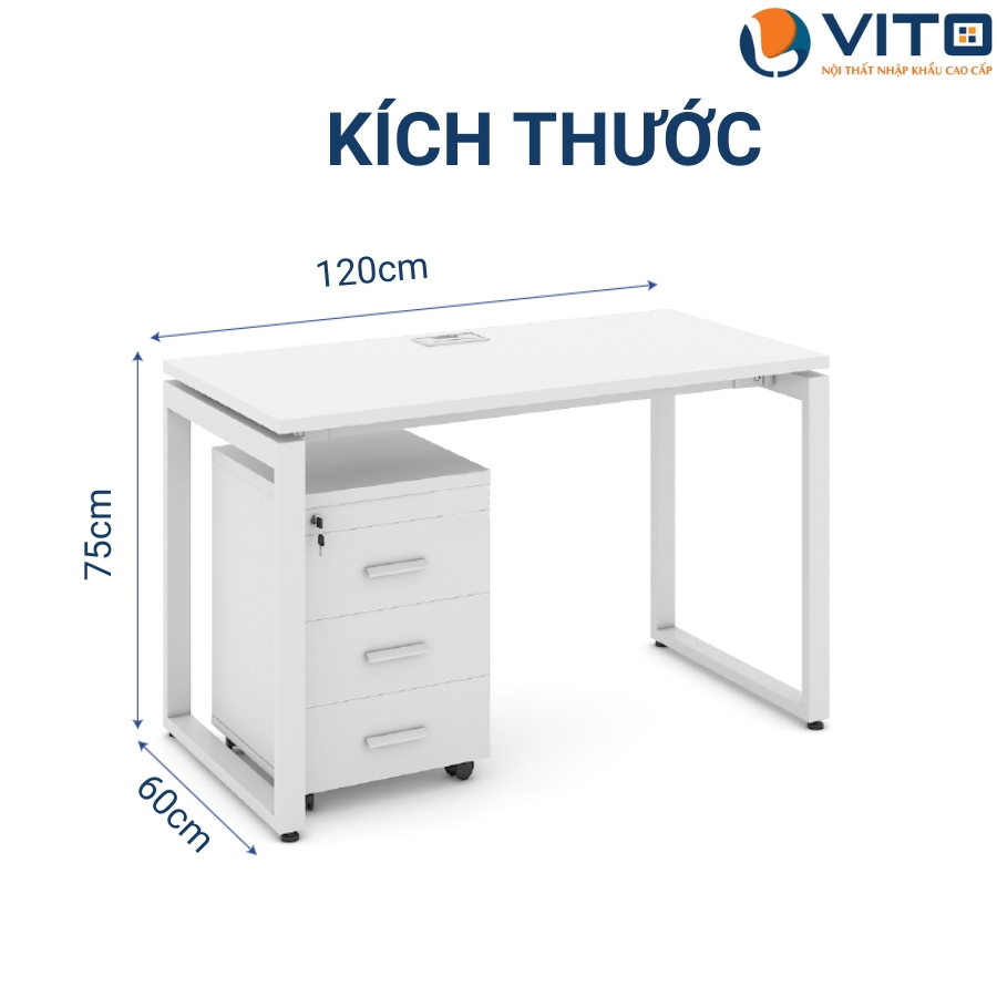 BÀN LÀM VIỆC KHUNG SẮT CHÂN CHỮ U VITO 1M2 BLVV – U12T1 4 Bàn làm việc khung sắt chân chữ U Vito 1m2 BLVV – U12T1 - Ảnh 4