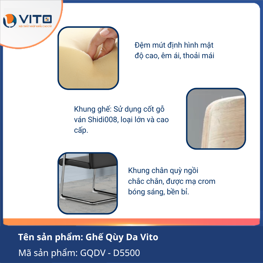 GHẾ QUỲ DA VITO GQDV – D5500 6 Ghế quỳ da Vito GQDV – D5500 - Ảnh 6