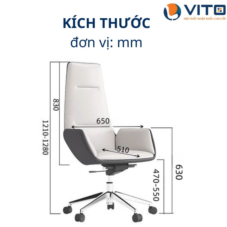 GHẾ GIÁM ĐỐC VITO GGDV – A8870 4 Ghế giám đốc Vito GGDV – A8870 - Ảnh 4