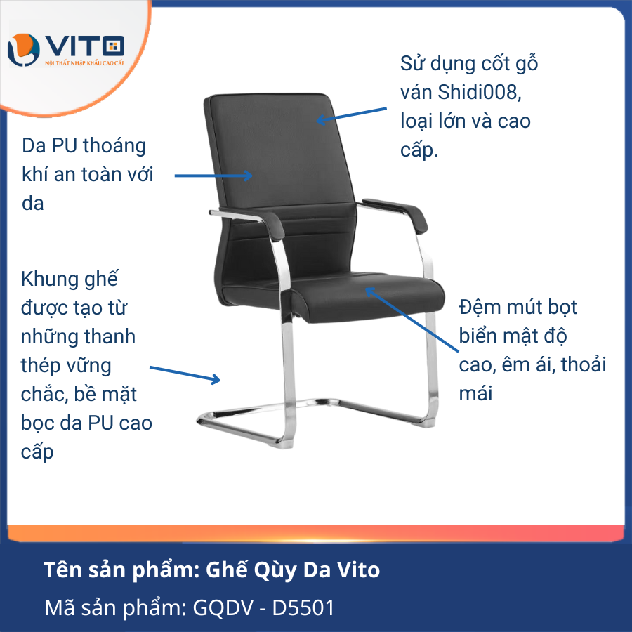 GHẾ QUỲ DA VITO GQDV – D5501 4 Ghế quỳ da VITO GQDV – D5501 - Ảnh 4