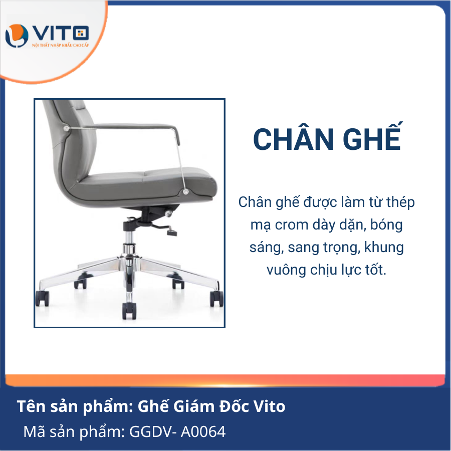 GHẾ GIÁM ĐỐC VITO GGDV-A0064 10 Ghế giám đốc Vito GGDV-A0064 - Ảnh 10
