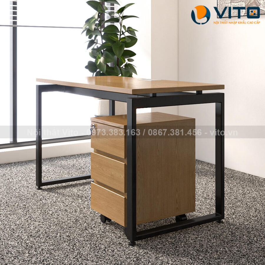 BÀN LÀM VIỆC KHUNG SẮT CHÂN CHỮ U VITO 1M2 BLVV – U12T 2 Bàn làm việc khung sắt chân chữ U Vito 1m2 BLVV – U12T - Ảnh 2