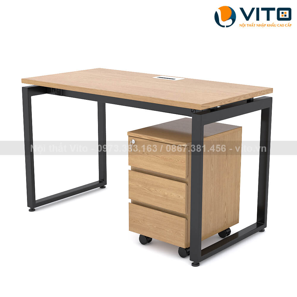 Bàn làm việc khung sắt chân chữ U Vito 1m2 BLVV – U12T