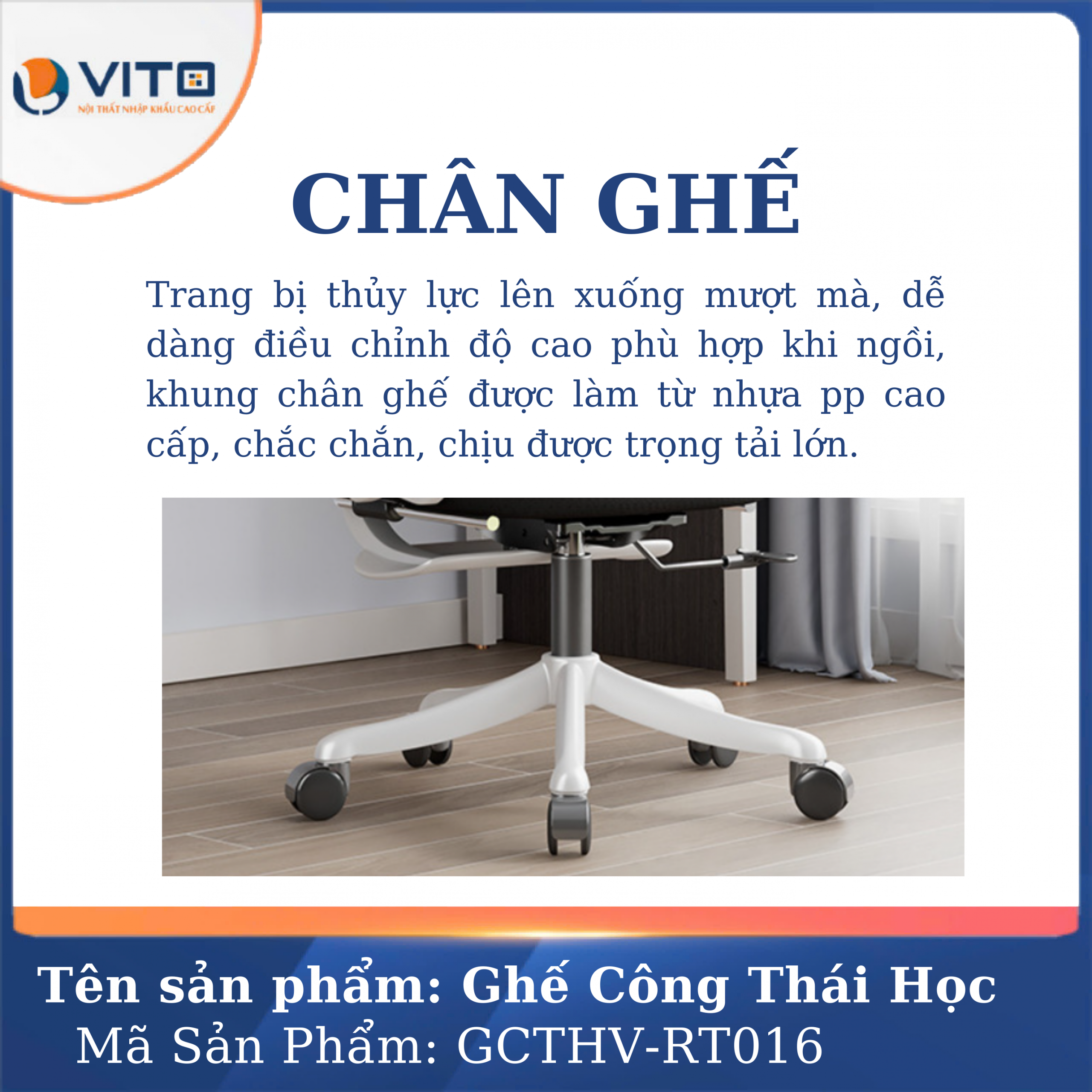 GHẾ CÔNG THÁI HỌC GCTHV-RT006T 9 Ghế công thái học GCTHV-RT006T - Ảnh 9