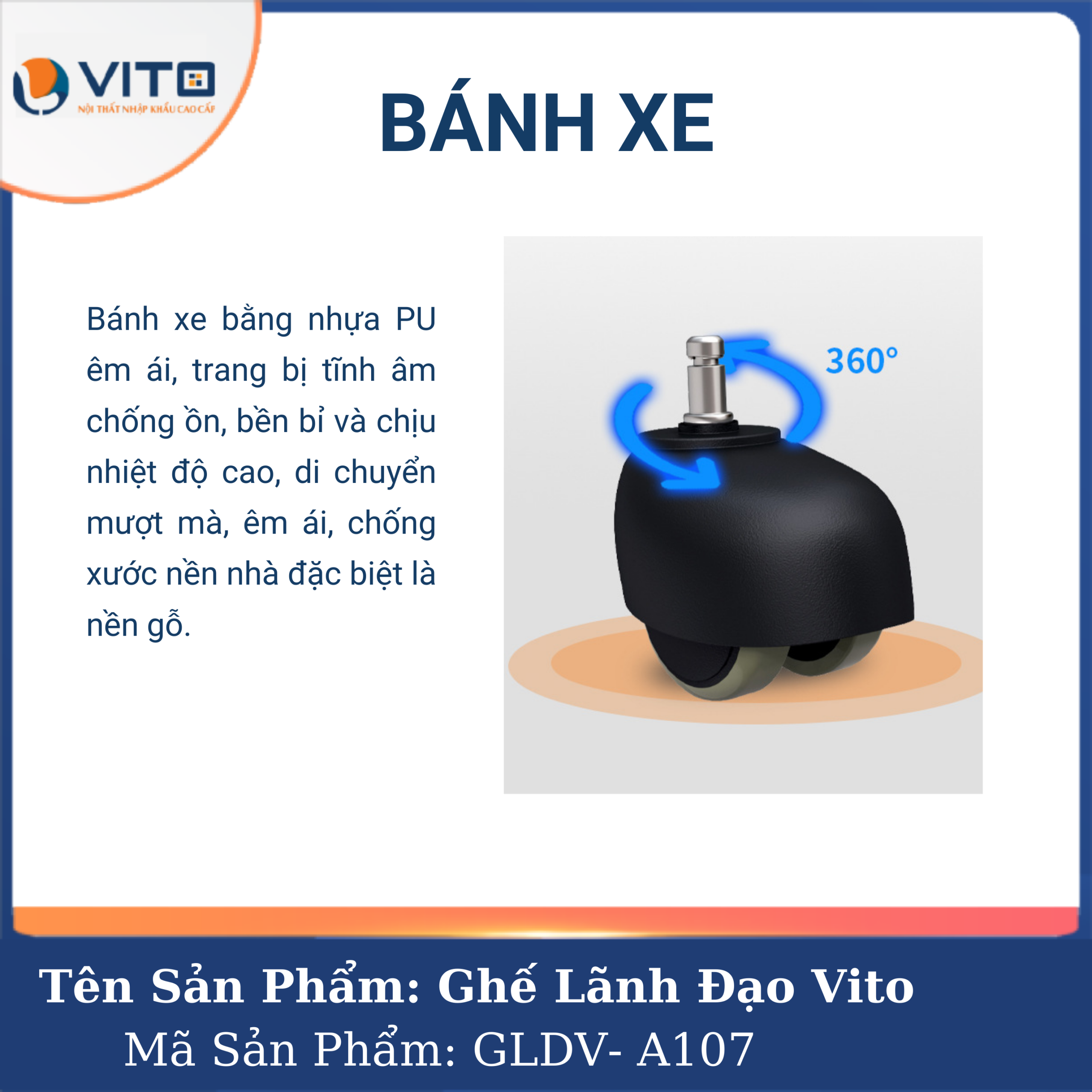 GHẾ LÃNH ĐẠO VITO GLDV-A107 12 Ghế Lãnh Đạo Vito GLDV-A107 - Ảnh 12