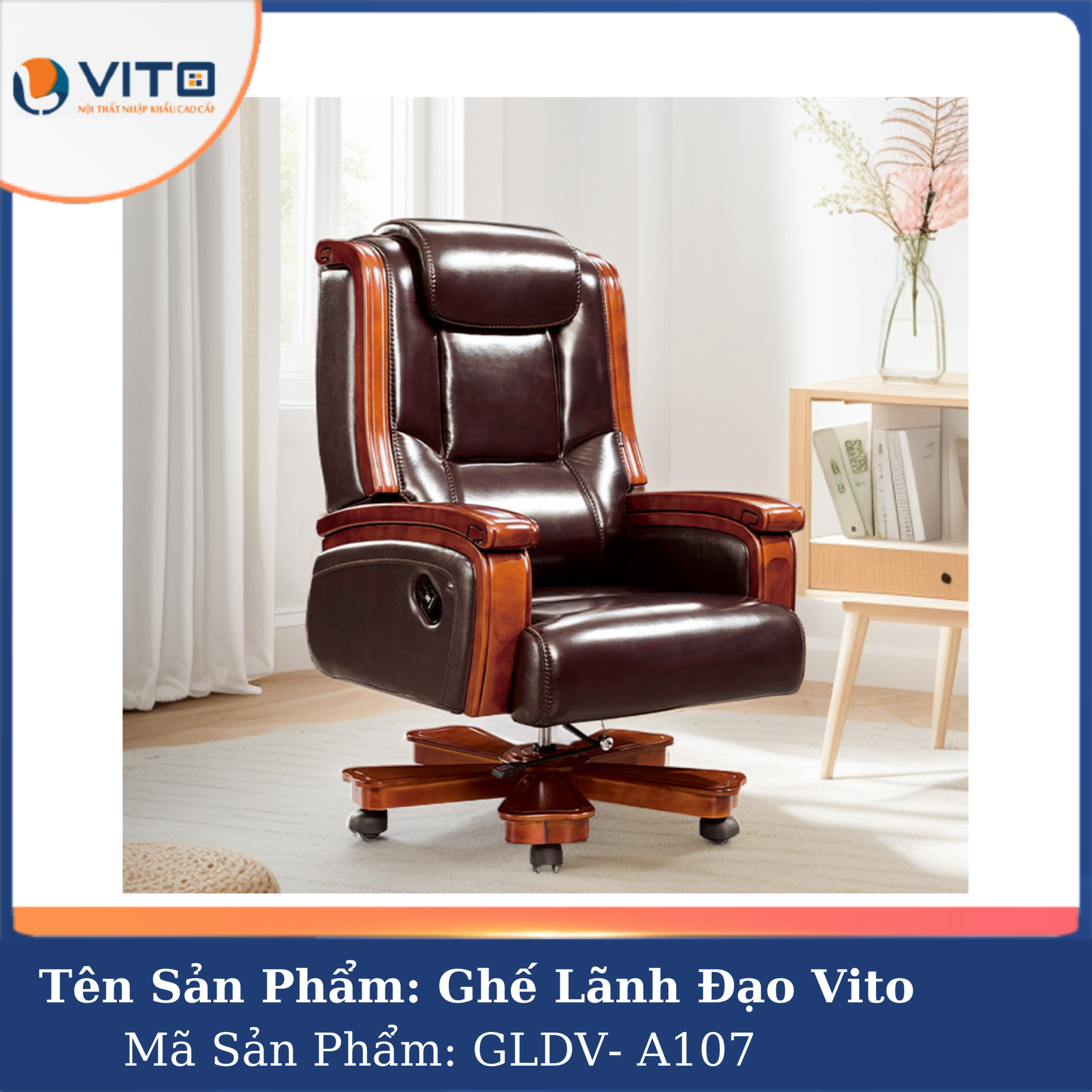 GHẾ LÃNH ĐẠO VITO GLDV-A107 13 Ghế Lãnh Đạo Vito GLDV-A107 - Ảnh 13