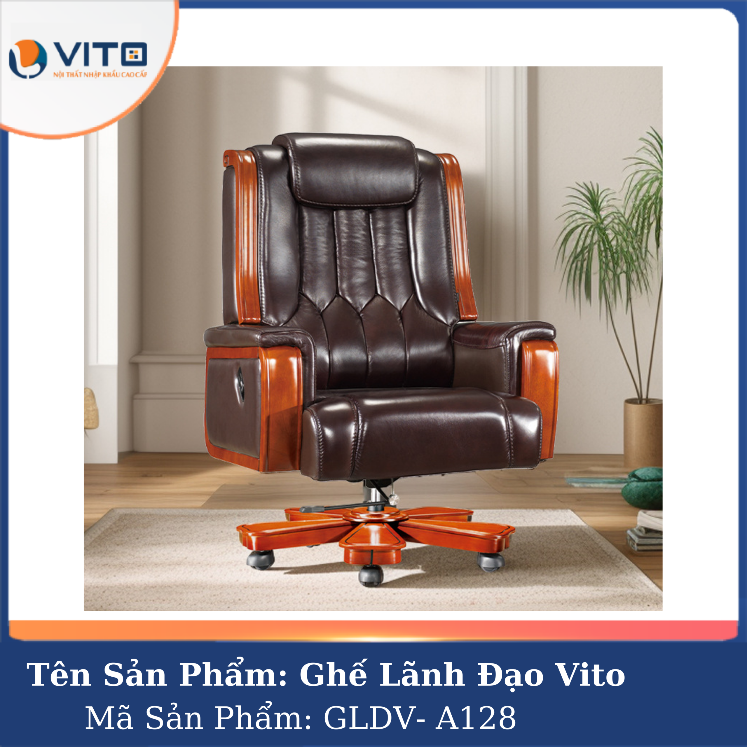 GHẾ LÃNH ĐẠO VITO GLDV-A128 13 Ghế Lãnh Đạo Vito GLDV-A128 - Ảnh 13