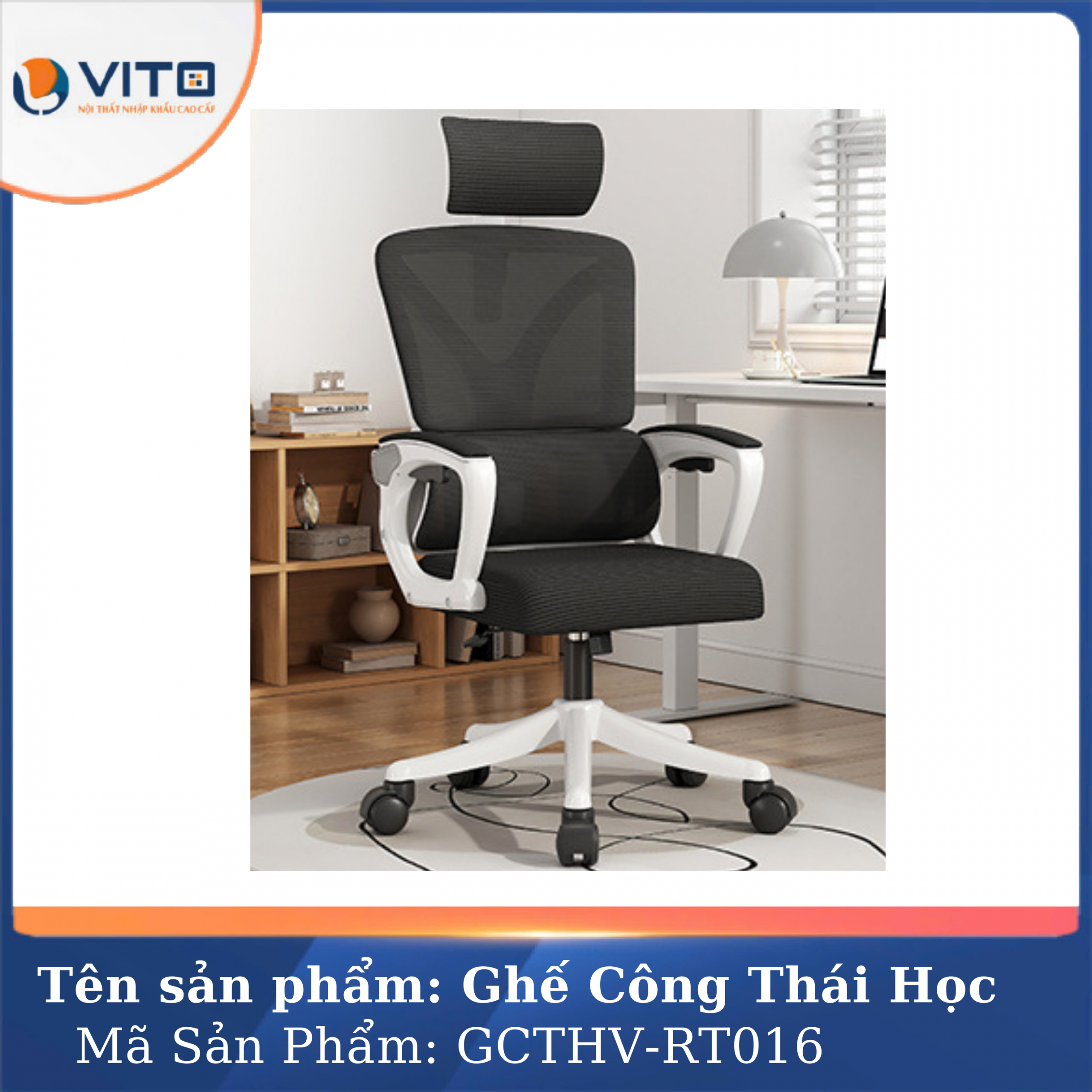 GHẾ CÔNG THÁI HỌC GCTHV-RT006T 3 Ghế công thái học GCTHV-RT006T - Ảnh 3