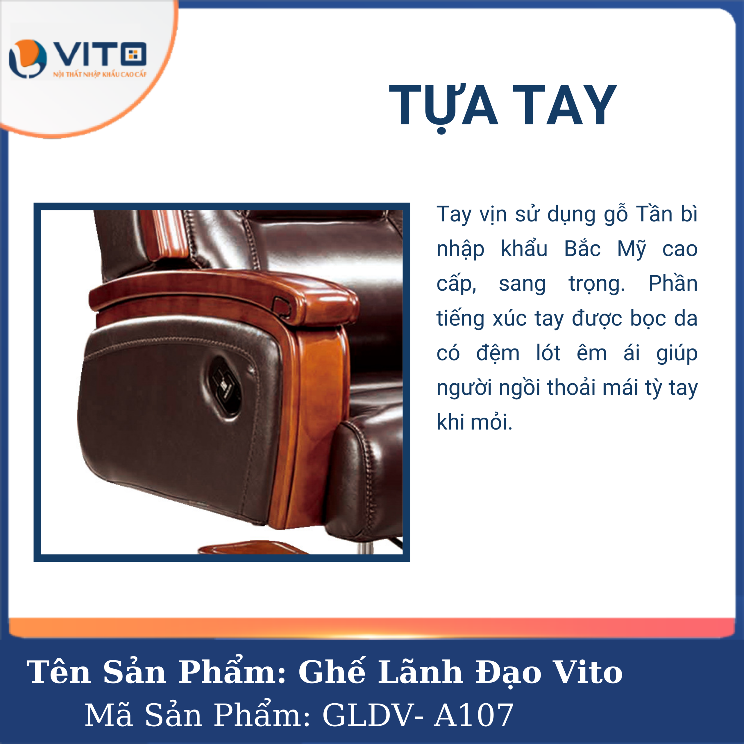 GHẾ LÃNH ĐẠO VITO GLDV-A107 7 Ghế Lãnh Đạo Vito GLDV-A107 - Ảnh 7