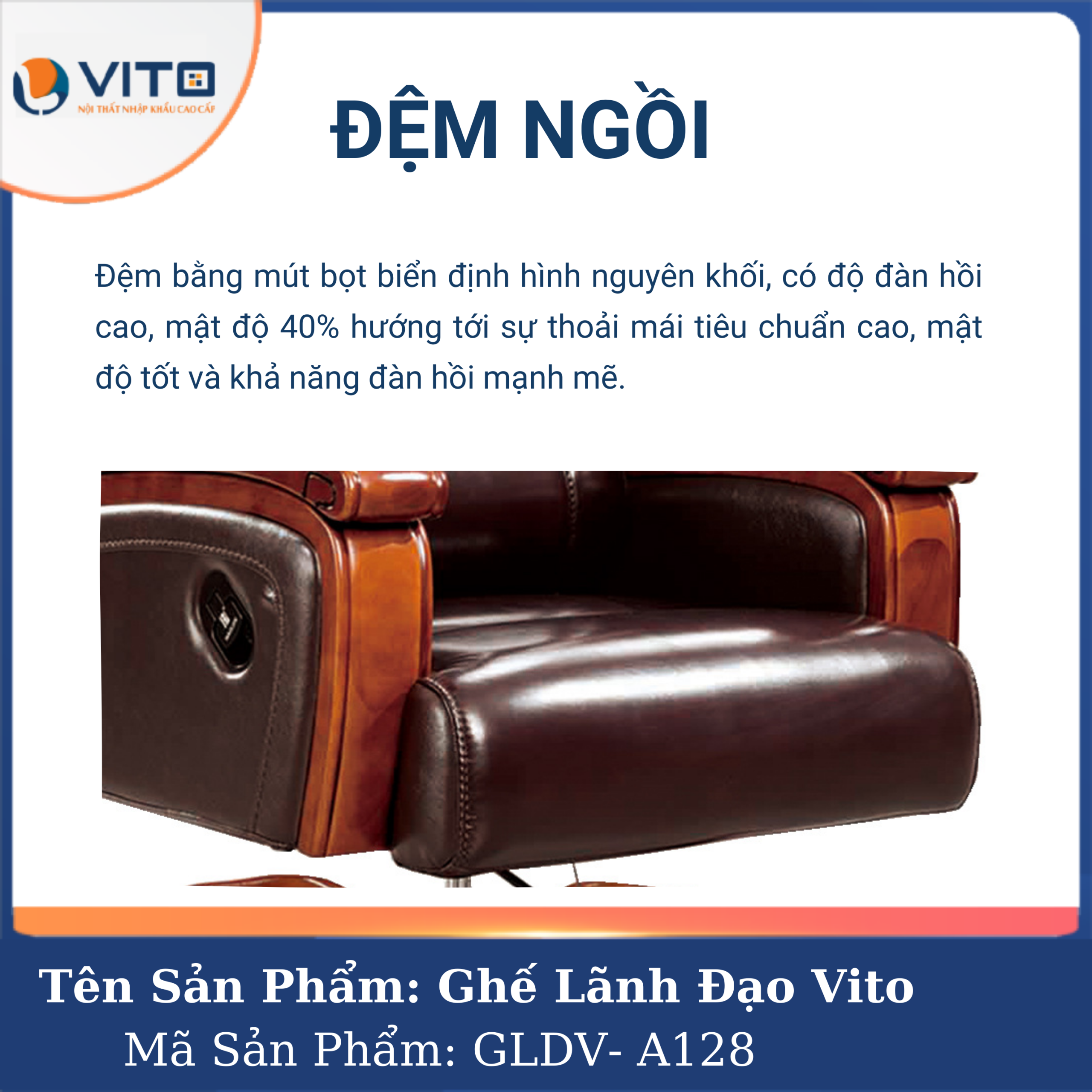 GHẾ LÃNH ĐẠO VITO GLDV-A128 9 Ghế Lãnh Đạo Vito GLDV-A128 - Ảnh 9