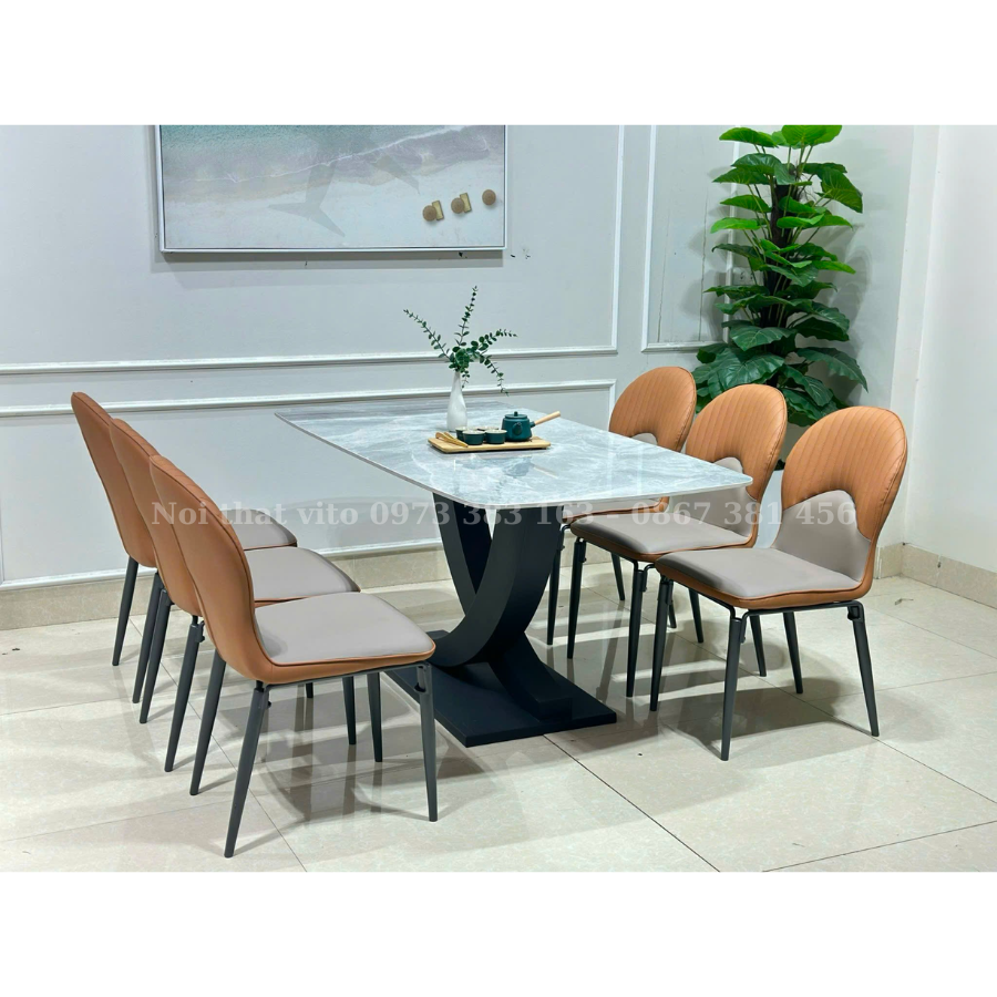 Bộ bàn ăn 6 ghế nhập khẩu Vito BGAV-BGA2405