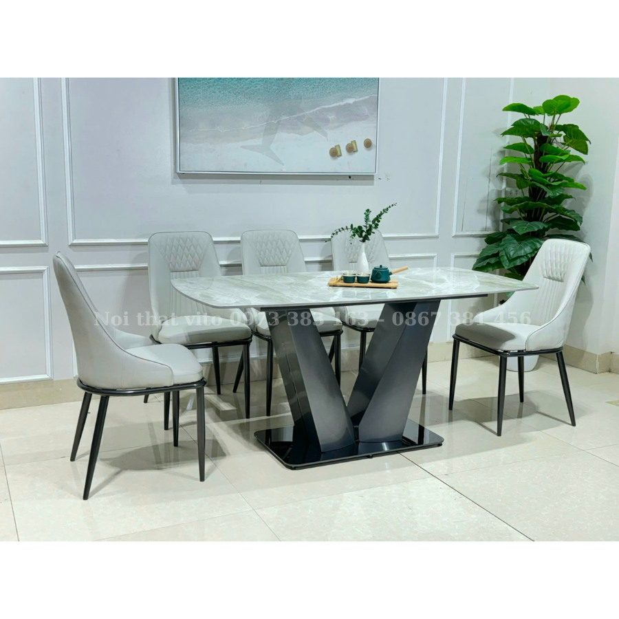 Bộ bàn ăn 6 ghế nhập khẩu Vito BGAV-BGA2406