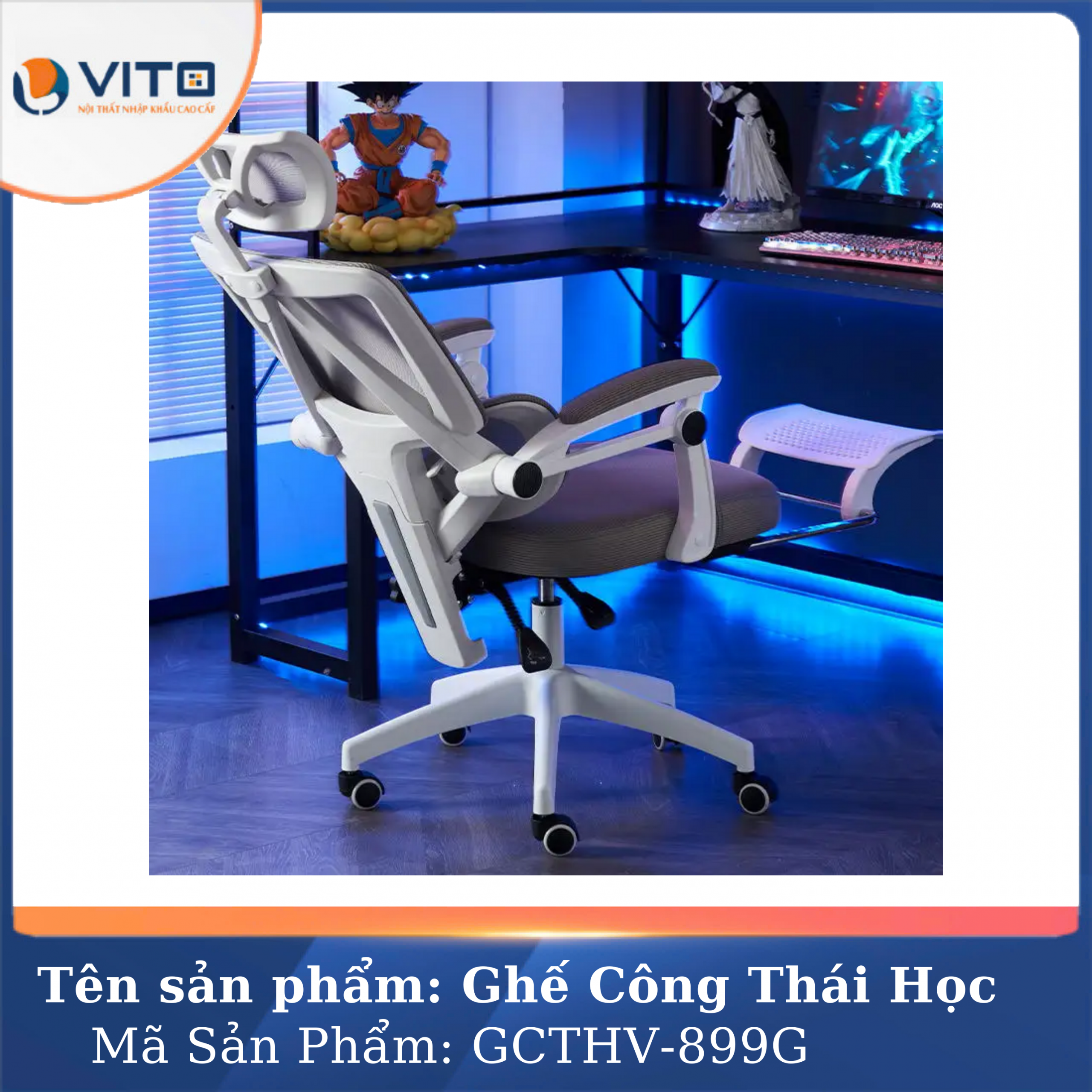 GHẾ CÔNG THÁI HỌC VITO GCTHV-RT899G 3 Ghế công thái học Vito GCTHV-RT899G - Ảnh 3