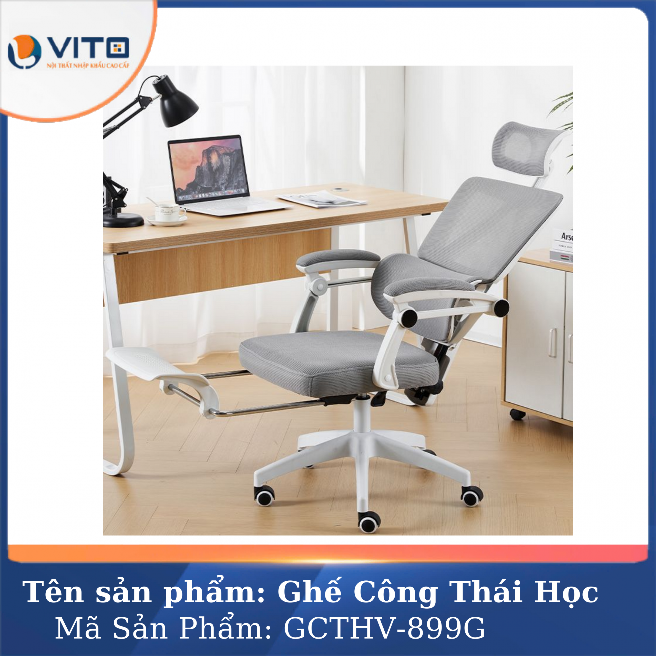 GHẾ CÔNG THÁI HỌC VITO GCTHV-RT899G 5 Ghế công thái học Vito GCTHV-RT899G - Ảnh 5