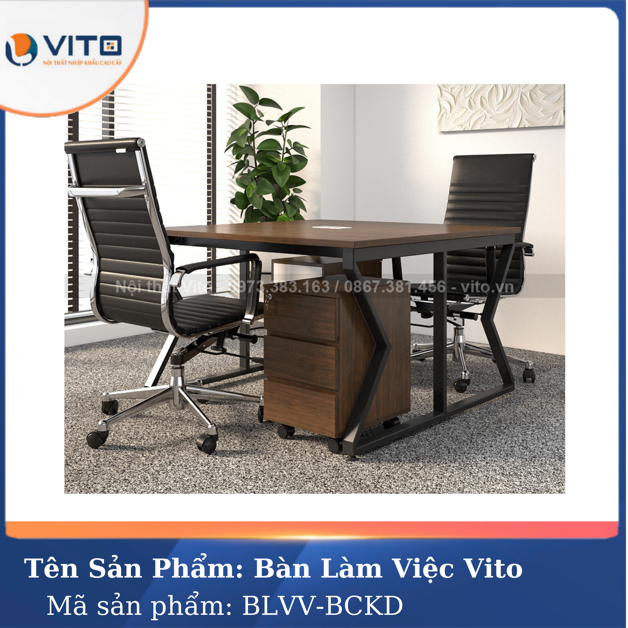 BÀN LÀM VIỆC KHUNG SẮT CHÂN CHỮ K VITO 1M2 BLVV – BCKD 2 Bàn làm việc khung sắt chân chữ K Vito 1m2 BLVV – BCKD - Ảnh 2