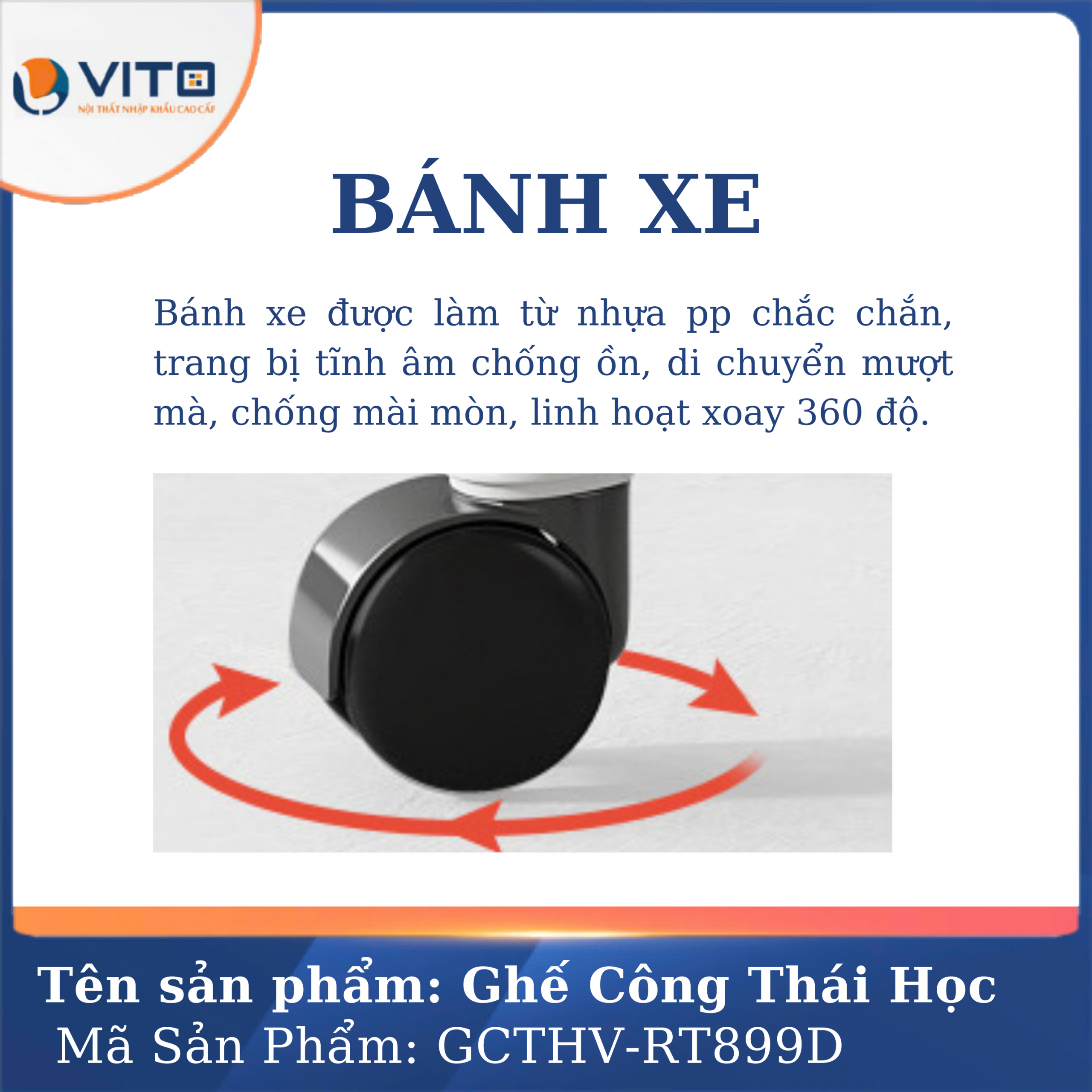 GHẾ CÔNG THÁI HỌC VITO GCTHV-RT899D 7 Ghế công thái học Vito GCTHV-RT899D - Ảnh 7