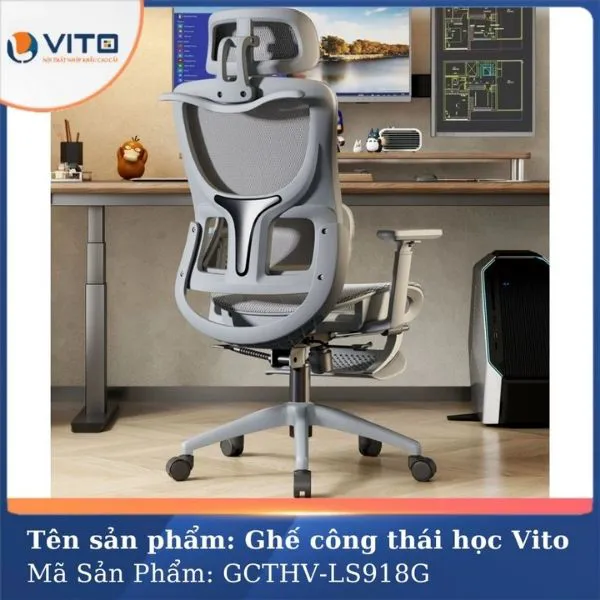 GHẾ CÔNG THÁI HỌC VITO GCTHV-LS918G 4 Ghế công thái học Vito GCTHV-LS918G - Ảnh 4
