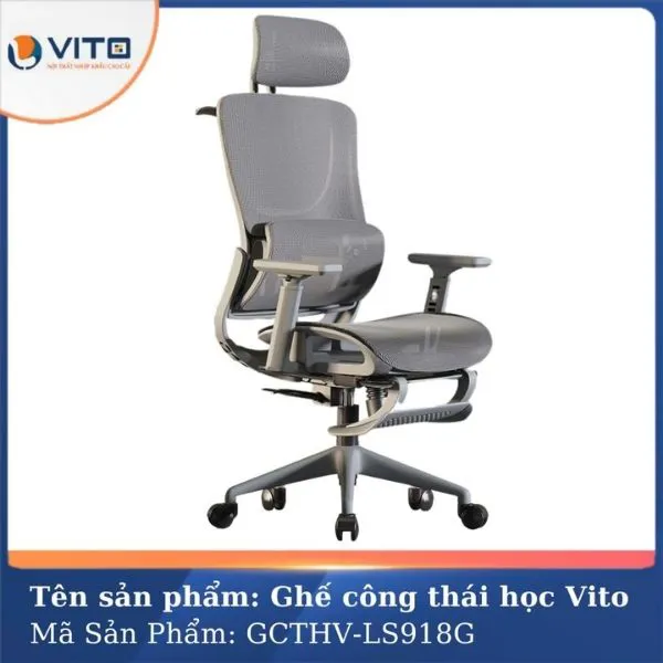 GHẾ CÔNG THÁI HỌC VITO GCTHV-LS918G 2 Ghế công thái học Vito GCTHV-LS918G - Ảnh 2