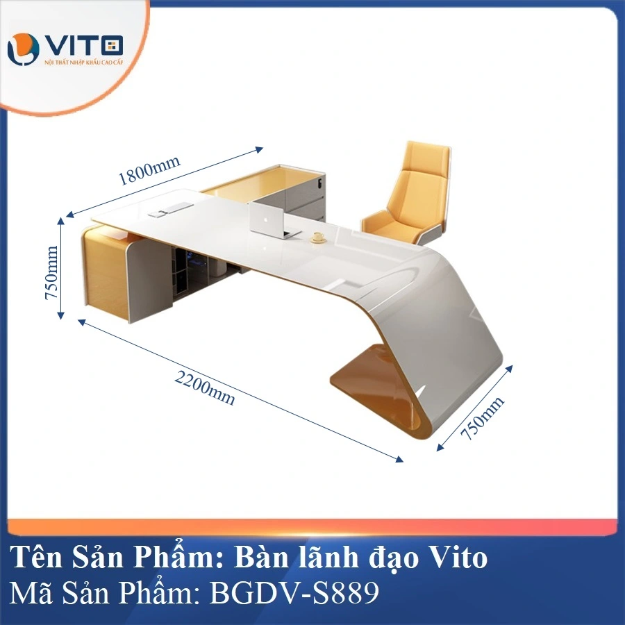 BÀN LÃNH ĐẠO NHẬP KHẨU VITO BGDV-S889 4 Bàn lãnh đạo nhập khẩu Vito BGDV-S889 - Ảnh 4