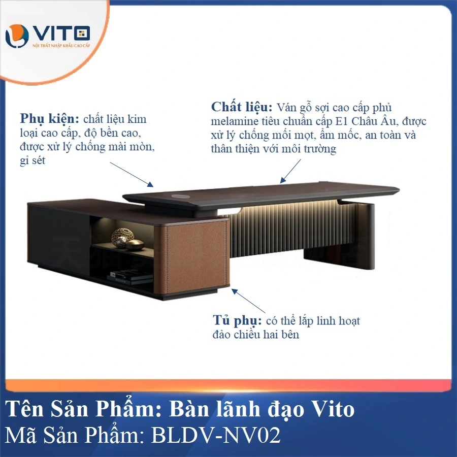 BÀN LÃNH ĐẠO NHẬP KHẨU BLDV BLDV-NV02 4 Bàn lãnh đạo nhập khẩu BLDV BLDV-NV02 - Ảnh 4