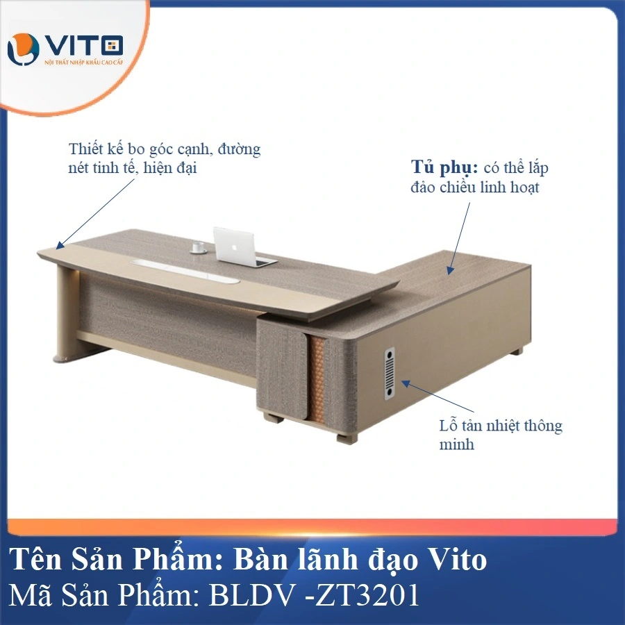 BÀN LÃNH ĐẠO NHẬP KHẨU VITO BLDV -ZT3201 5 Bàn lãnh đạo nhập khẩu Vito BLDV -ZT3201 - Ảnh 5
