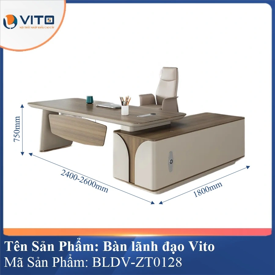 BÀN LÃNH ĐẠO NHẬP KHẨU VITO 2M4 BLDV-ZT0128 3 Bàn lãnh đạo nhập khẩu Vito 2m4 BLDV-ZT0128 - Ảnh 3