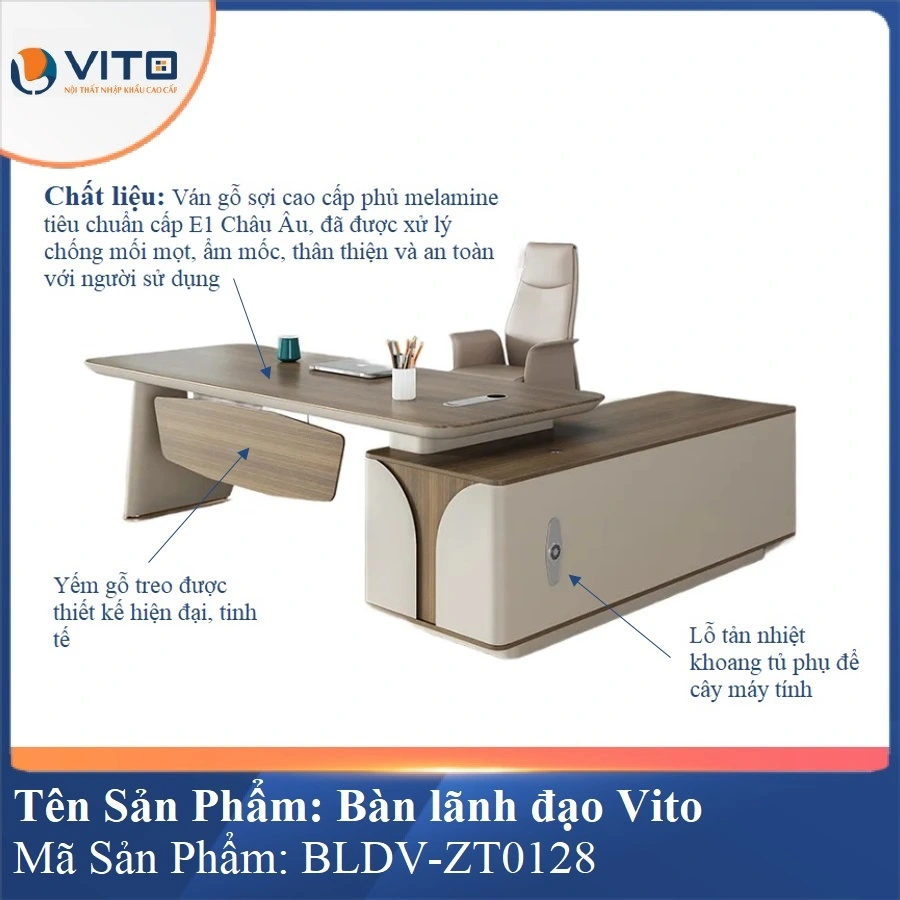 BÀN LÃNH ĐẠO NHẬP KHẨU VITO 2M4 BLDV-ZT0128 4 Bàn lãnh đạo nhập khẩu Vito 2m4 BLDV-ZT0128 - Ảnh 4