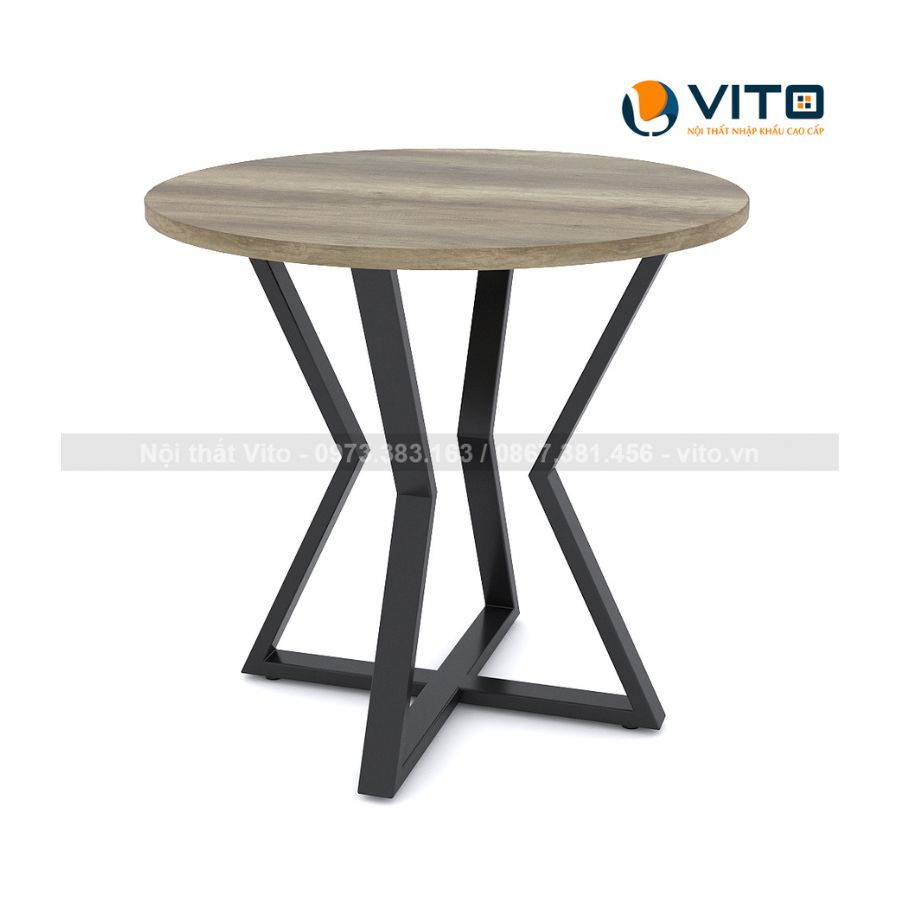 Bàn cafe tròn chân sắt BCV-CSG