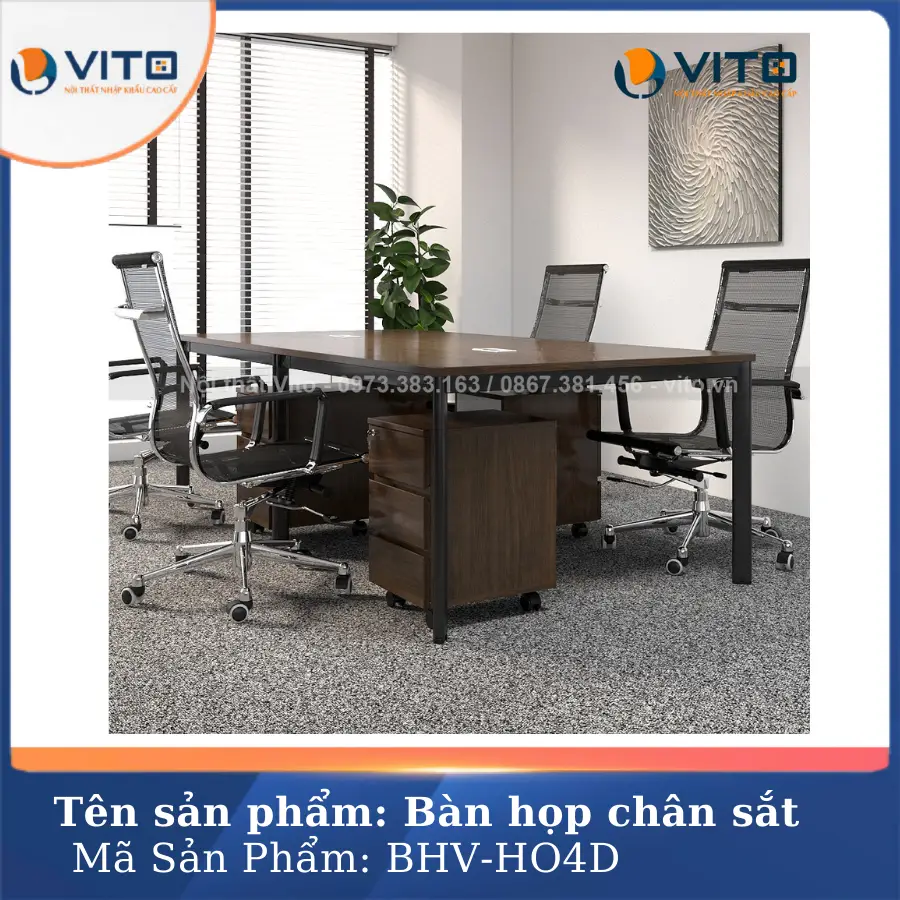 BÀN HỌP VĂN PHÒNG CHÂN OVAL VITO BHV-HO4D 2 Bàn họp văn phòng chân oval Vito BHV-HO4D - Ảnh 2