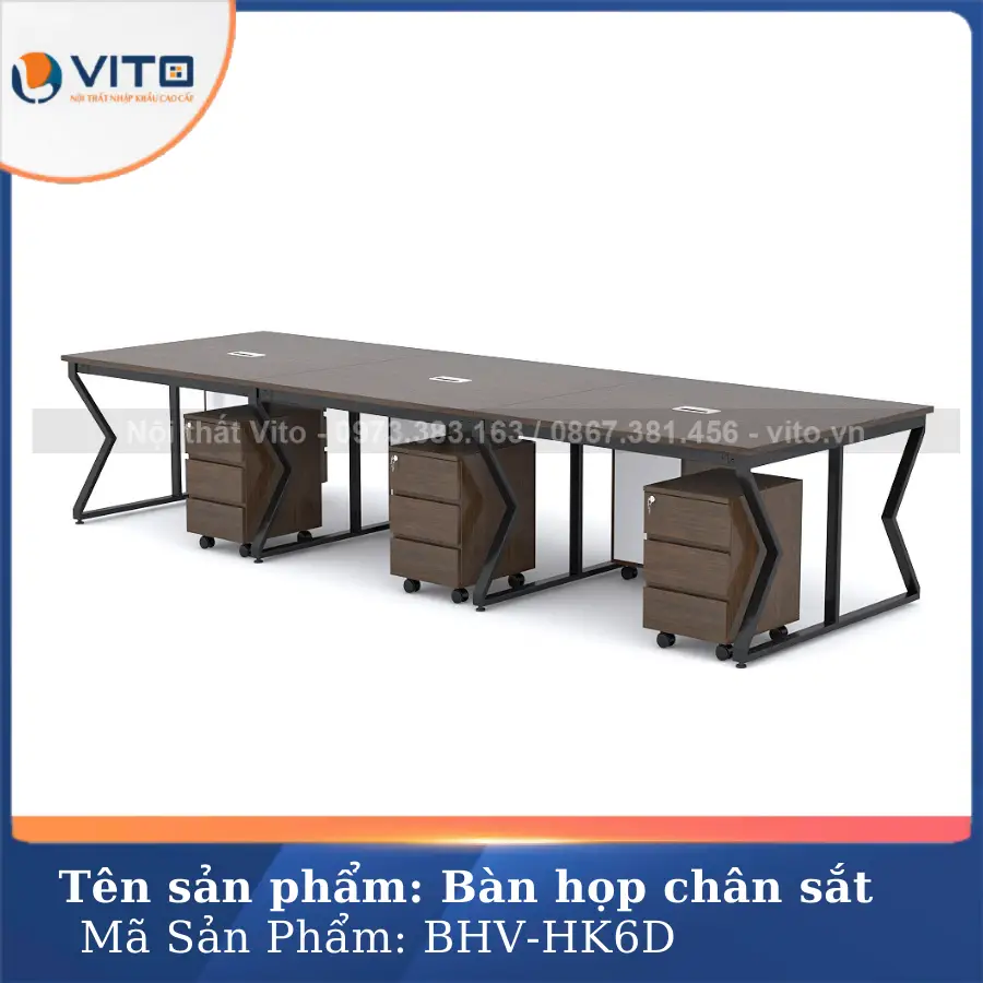Bàn họp văn phòng chân chữ K Vito BHV-HK6D