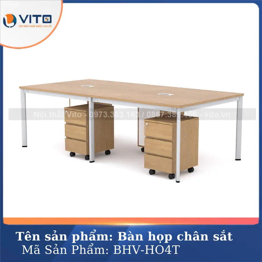 Bàn họp văn phòng chân oval Vito BHV-HO4T