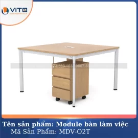 Module bàn làm việc 2 người chân oval Vito MDV-O2T